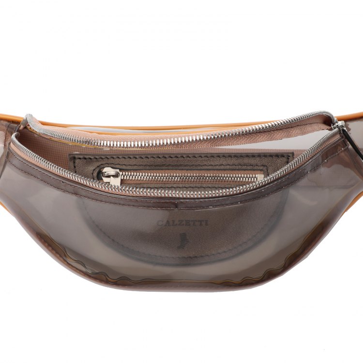 Поясная сумка женская Calzetti TRANSPARENT BELT BAG NEW, серо-коричневый