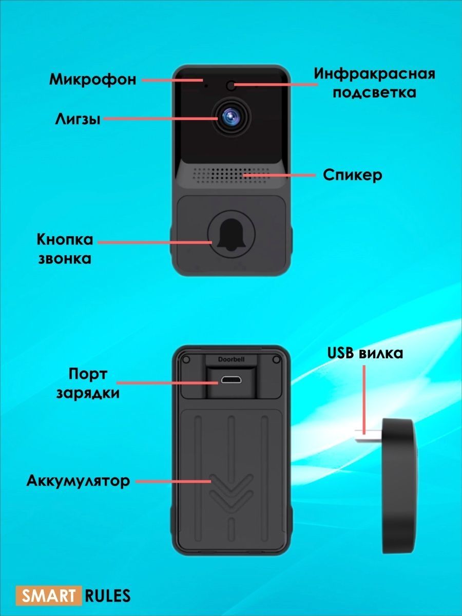 Звонок дверной беспроводной WiFi домофон – купить в Москве, цены в  интернет-магазинах на Мегамаркет