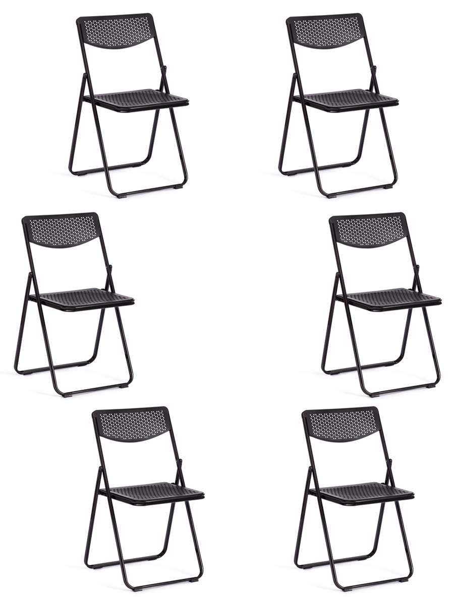 Комплект стульев TetChair FOLDER , складной, пластик, черный, 6 шт. - купить в Tetchair, цена на Мегамаркет