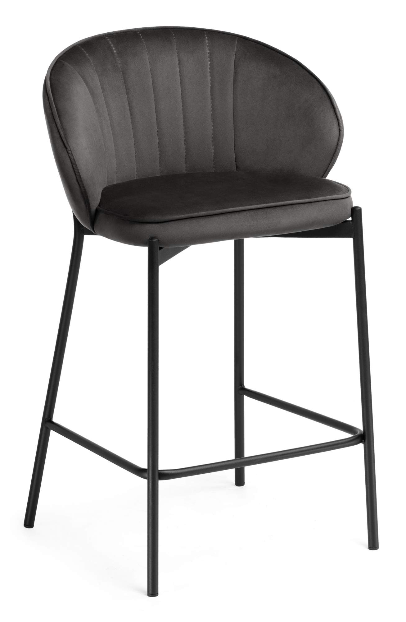 Полубарный стул Woodville Нейл, серый/черный - купить в Москве, цены на Мегамаркет | 600014564872