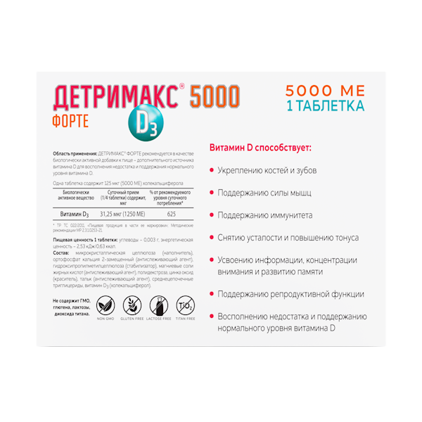 Витамин д3 форте 5000