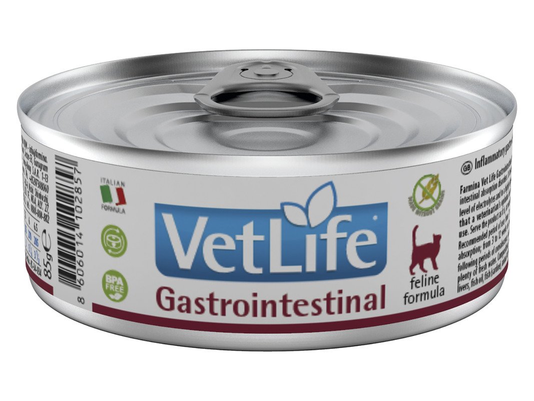 Купить консервы для кошек Farmina Vet Life Gastrointestinal, при заболеваниях ЖКТ, с курицей, 85г, цены на Мегамаркет | Артикул: 100025738191