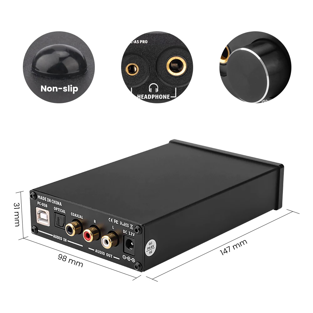 ЦАП с предусилителем AIYIMA DAC A5 Pro USB, оптическое аудио S/PDIF,  Coaxial, купить в Москве, цены в интернет-магазинах на Мегамаркет