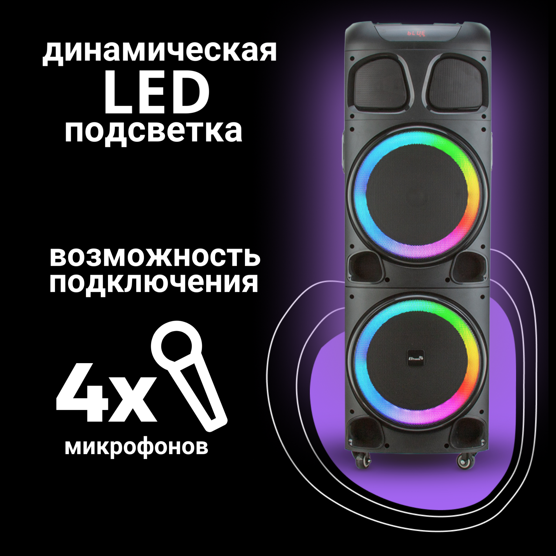 Портативная колонка Eltronic 20-72 Dance Box 1300 Black - отзывы  покупателей на Мегамаркет