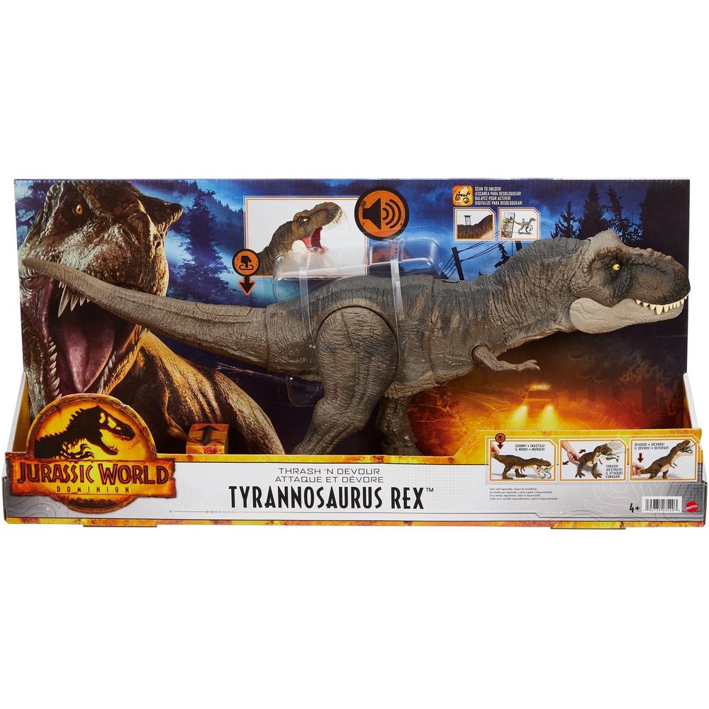 Купить интерактивная игрушка Mattel Jurassic World Хищный свирепый Ти-Рекс  HDY55, цены на Мегамаркет