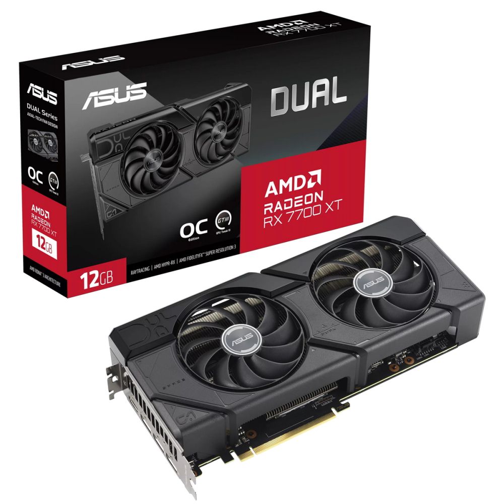 Видеокарта ASUS DUAL-RX7700XT-O12G, купить в Москве, цены в интернет-магазинах на Мегамаркет