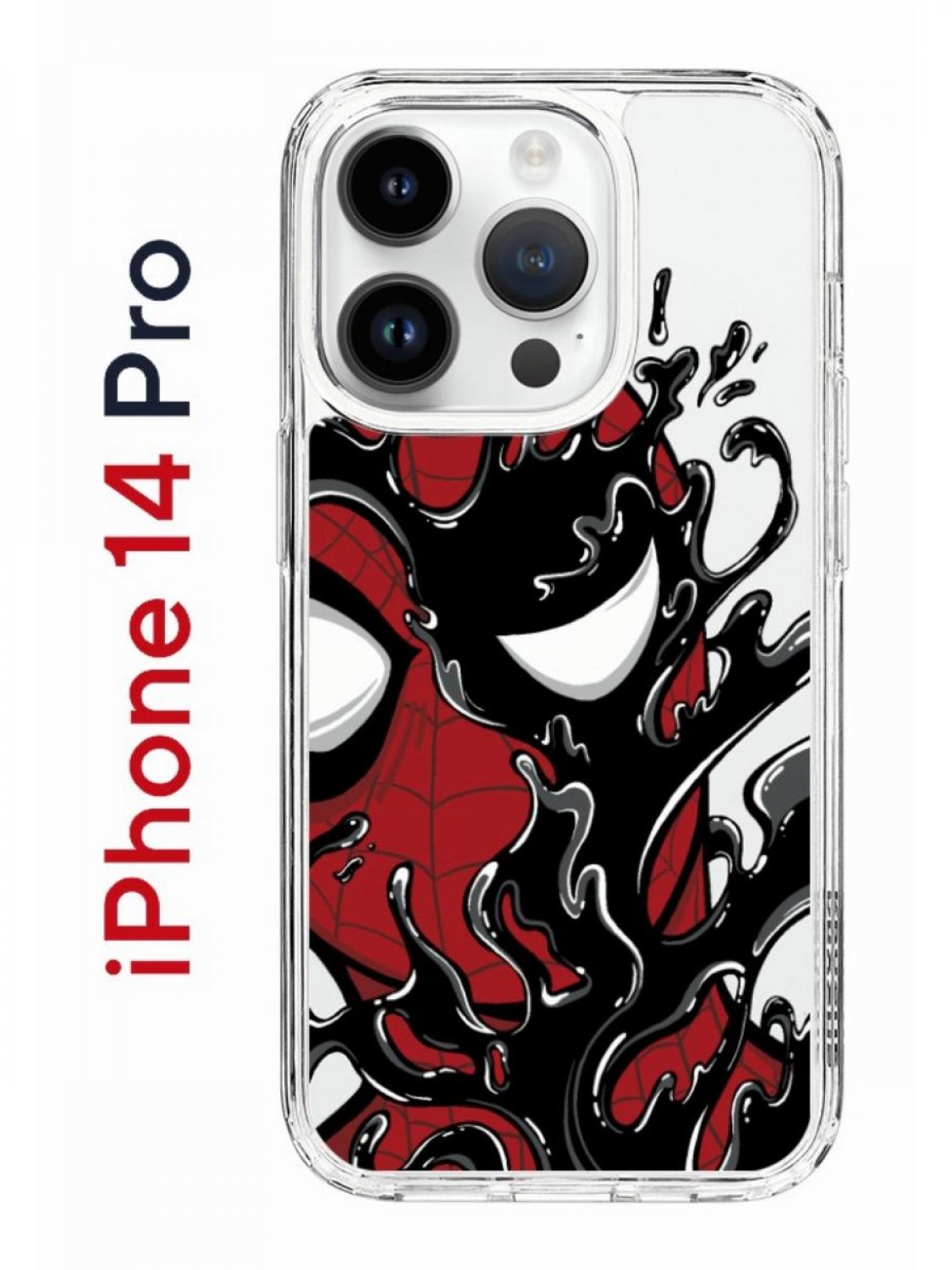 Чехол на iPhone 14 Pro с принтом Kruche Print Spider-Man-Venom, бампер с  защитой камеры, купить в Москве, цены в интернет-магазинах на Мегамаркет