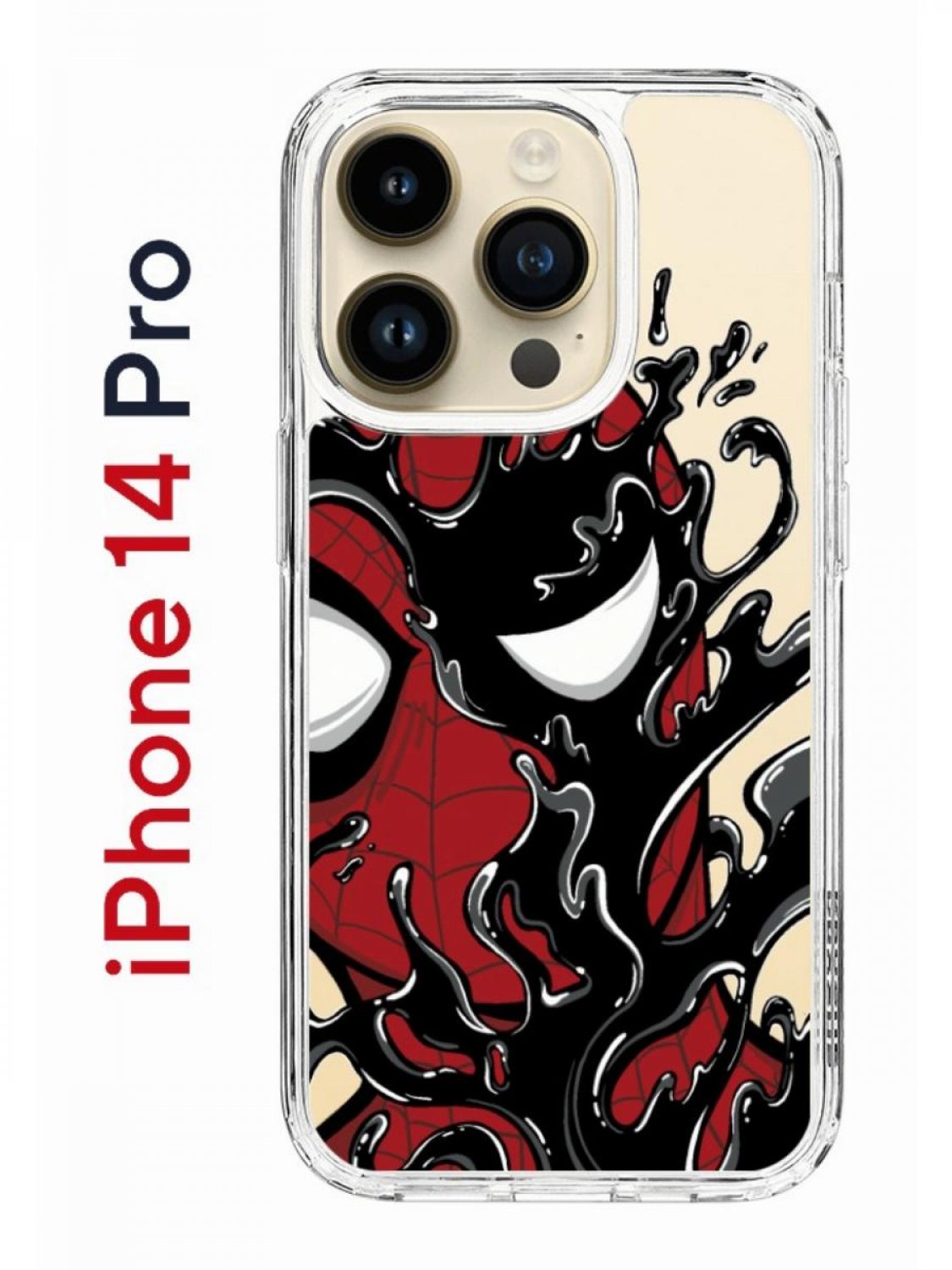 Чехол на iPhone 14 Pro с принтом Kruche Print Spider-Man-Venom, бампер с  защитой камеры, купить в Москве, цены в интернет-магазинах на Мегамаркет