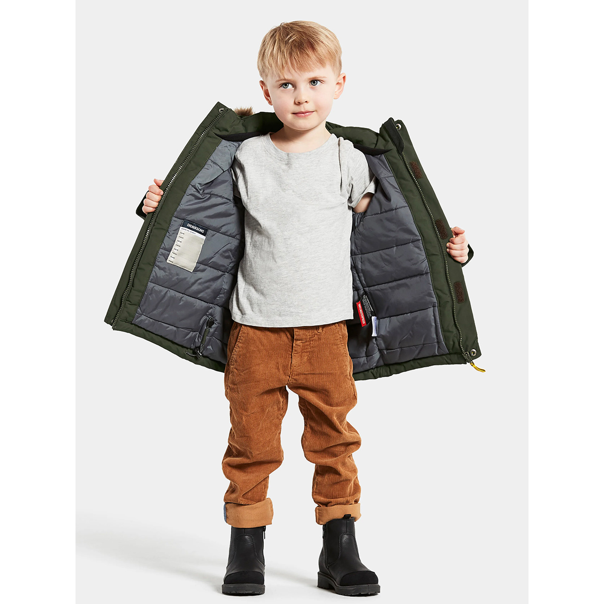 Куртка детская Didriksons KURE PARKA 4 503826-300 темно-зеленый р. 130