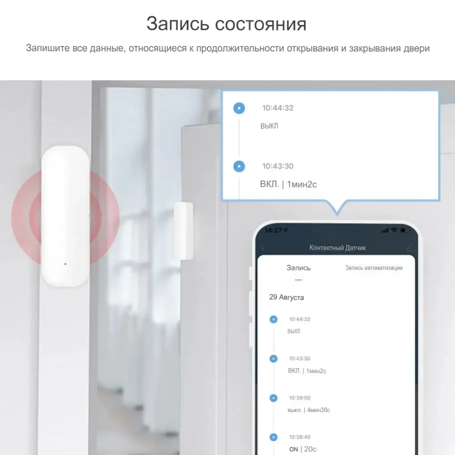 Беспроводной датчик на открывание двери / окна Wi-Fi Tuya для умного дома  купить в интернет-магазине, цены на Мегамаркет