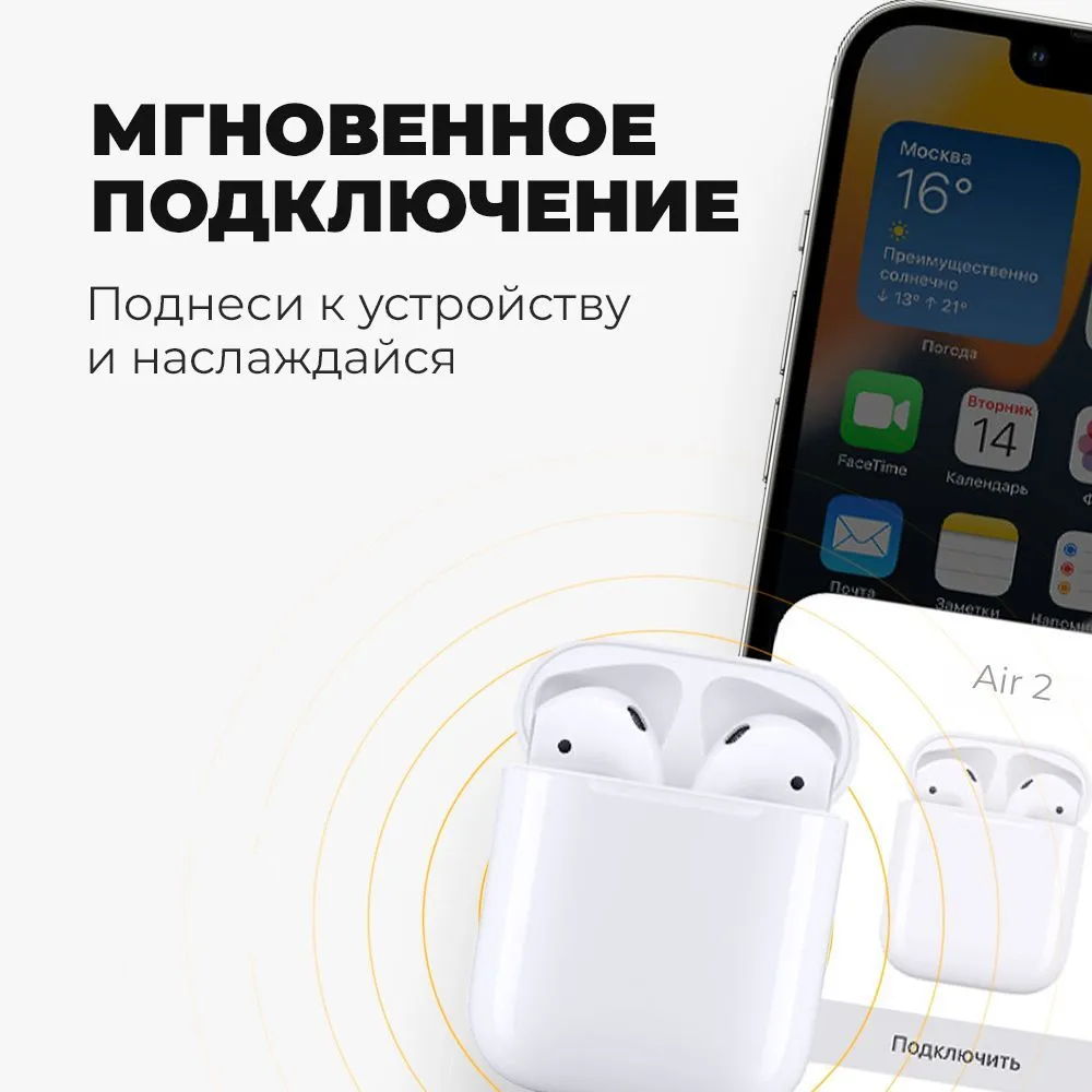 Беспроводные наушники AIRLIP Pods 2 White, купить в Москве, цены в  интернет-магазинах на Мегамаркет