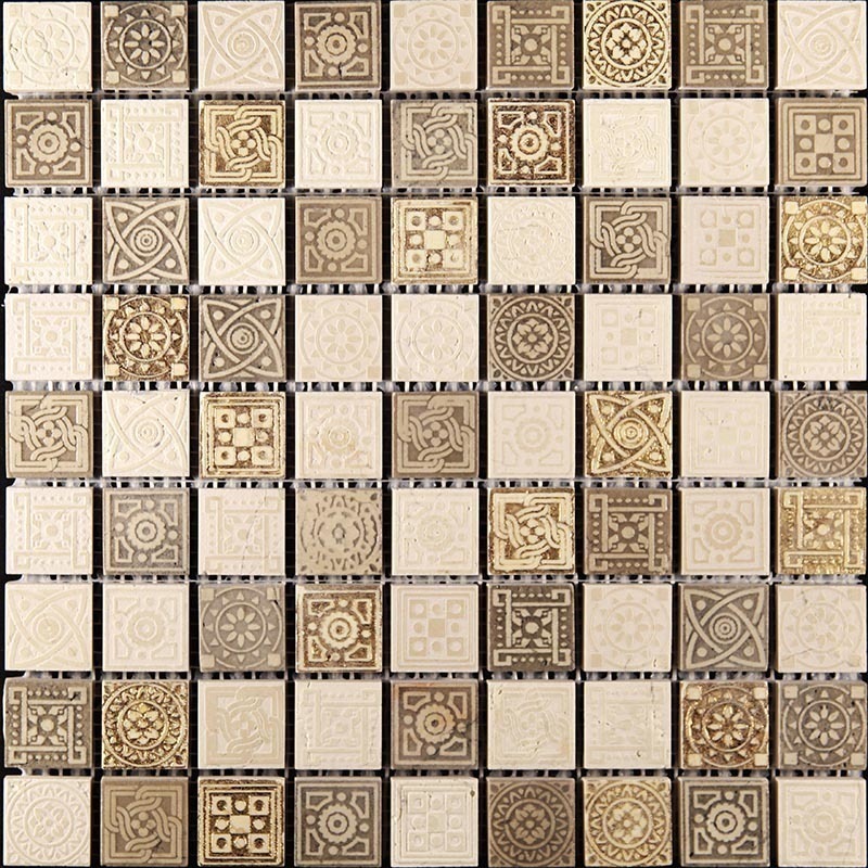 Мозаичная плитка Skalini Legend LGN-1 коричневый бежевый