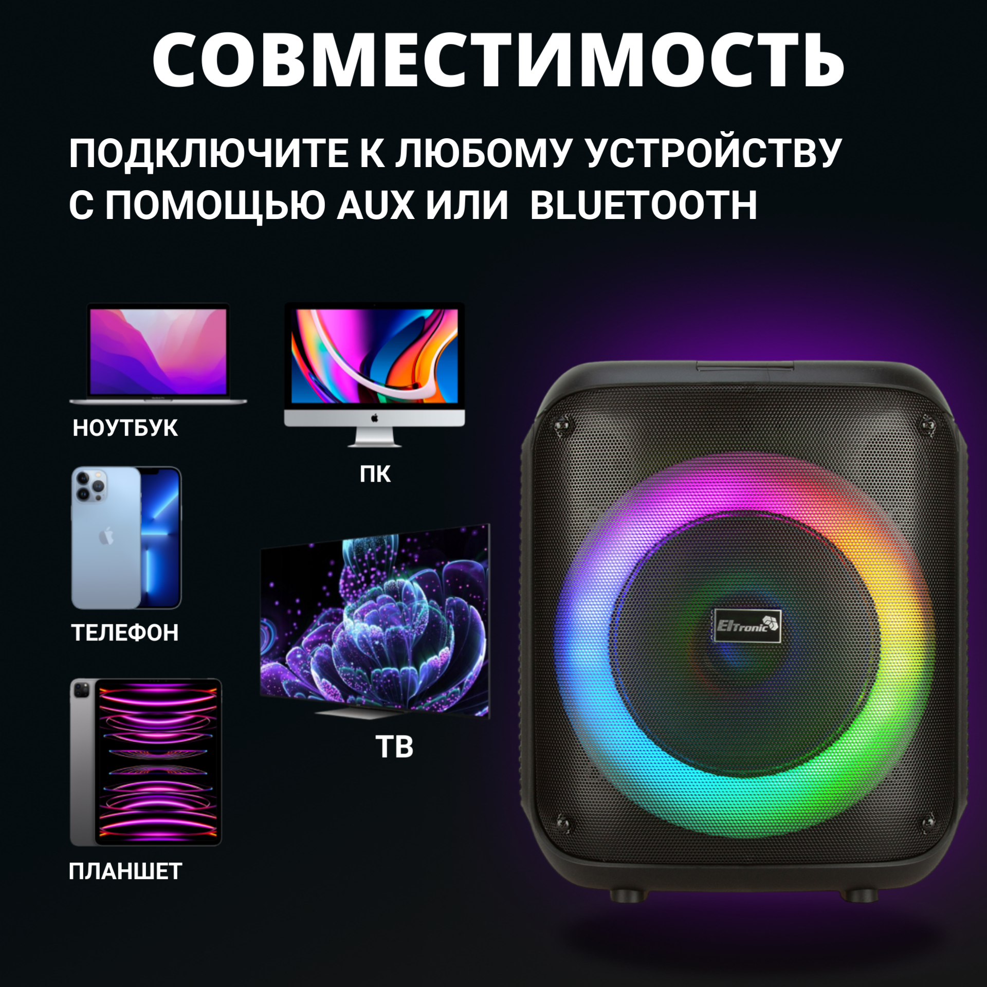 Портативная колонка Eltronic 30-10 Dance Box 300 Black, купить в Москве,  цены в интернет-магазинах на Мегамаркет