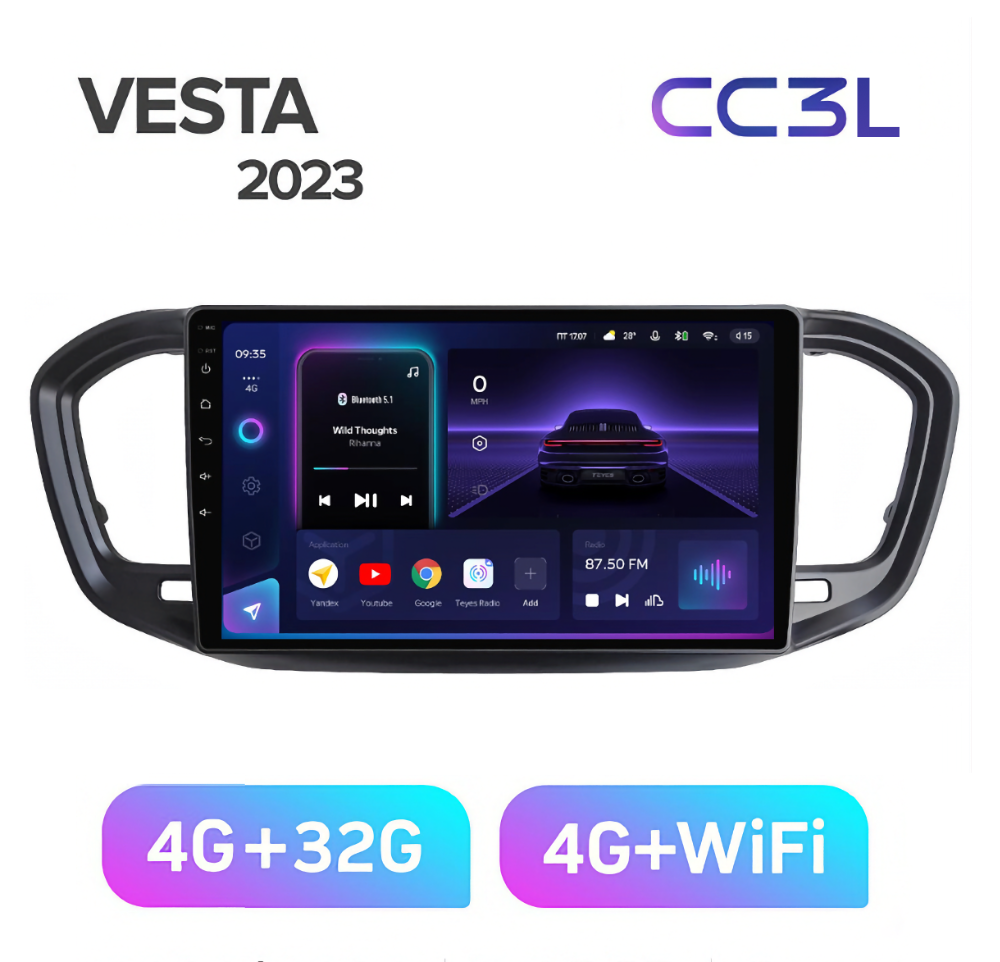 Автомагнитола Teyes CC3L 4/32 Lada Vesta NG 2023+ ( для авто без монитора ) - купить в База автоЗвука, цена на Мегамаркет