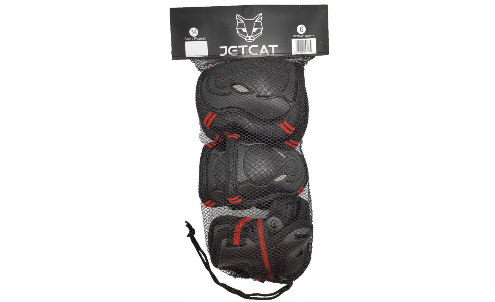 Защита JetCat Sport 6 (6 предметов - локти + колени + на ладони) (M (4-11  лет), Red) – купить в Москве, цены в интернет-магазинах на Мегамаркет