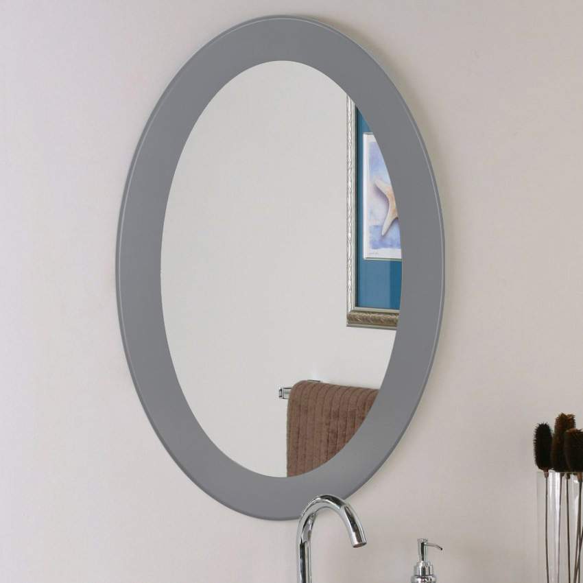 Зеркало Мастер Рио 49х69 см овальное серое