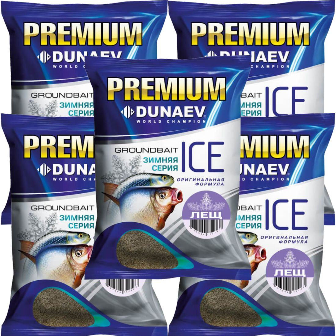 Прикормка рыболовная Dunaev Ice Premium Лещ 5 упаковок - купить в Москве, цены на Мегамаркет | 600012106351
