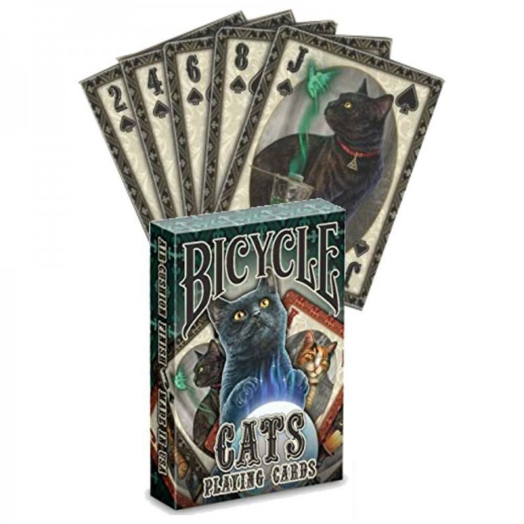 Jeu De Cartes Bicycle Lisa Parker – Motif Chats, Finition Coussin D’air, Qualité Pro, Pour Collectionneurs Et Soirées Jeux