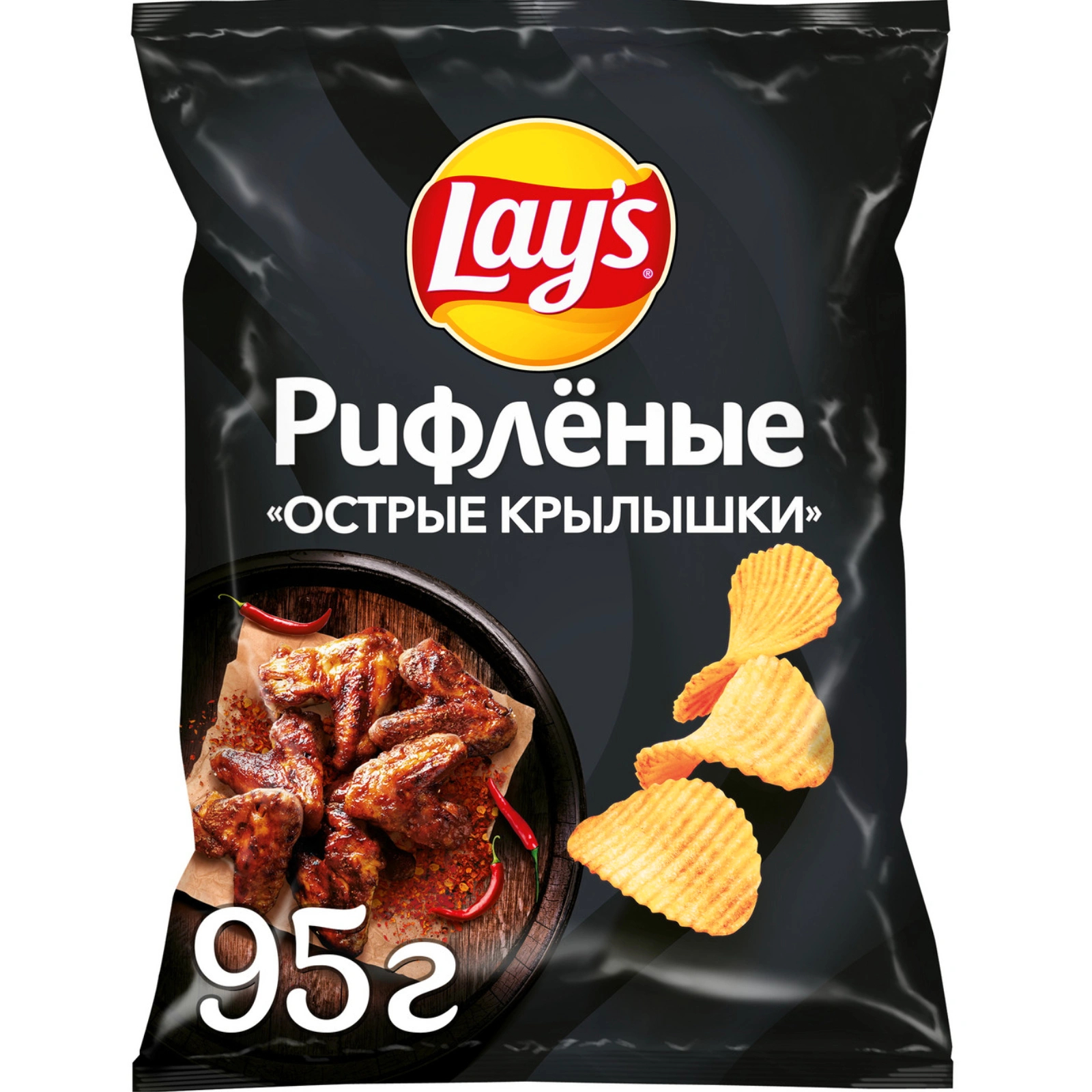 Купить чипсы Lay’s картофельные, рифлёные, острые крылышки, 95 г, цены на Мегамаркет | Артикул: 100048830485