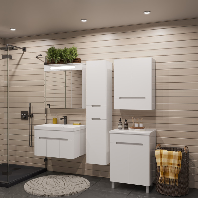 Тумба в ванную (полупенал) Runo Парма 60 купить в интернет-магазине ...