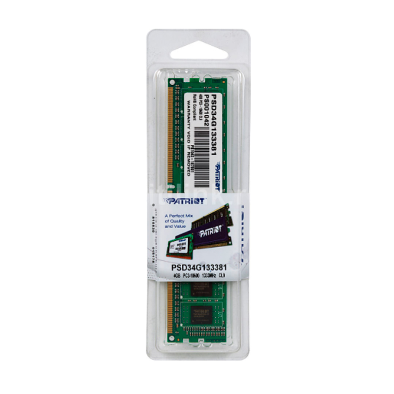 Оперативная память Patriot 4Gb DDR-III 1333MHz (PSD34G133381