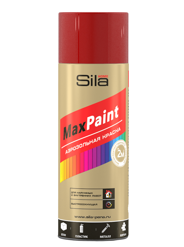 Аэрозольная краска Sila Max Paint универсальная, RAL3003, вишнёвая,520 мл - купить в Москве, цены на Мегамаркет