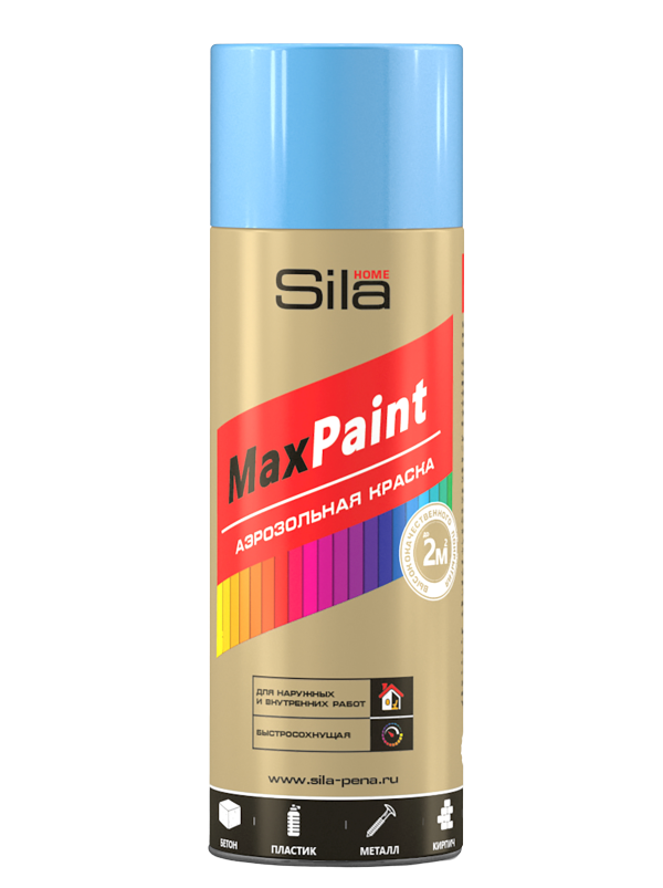 Аэрозольная краска Sila Max Paint универсальная, RAL5012, голубая, 520 мл купить в интернет-магазине, цены на Мегамаркет