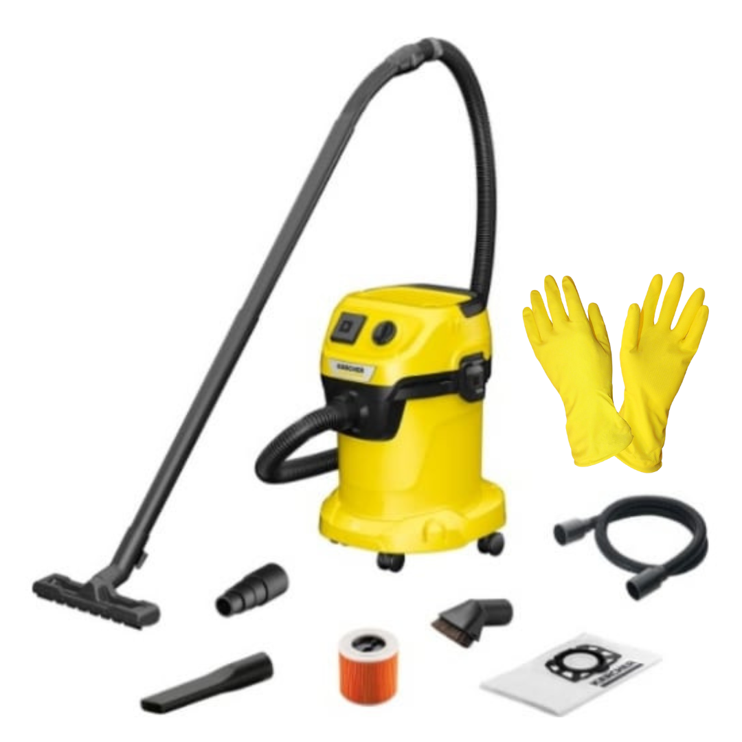 Хозяйственный пылесос Karcher WD 3 P V-17/4/20 Workshop 1.628-175 + латексные перчатки купить в интернет-магазине, цены на Мегамаркет