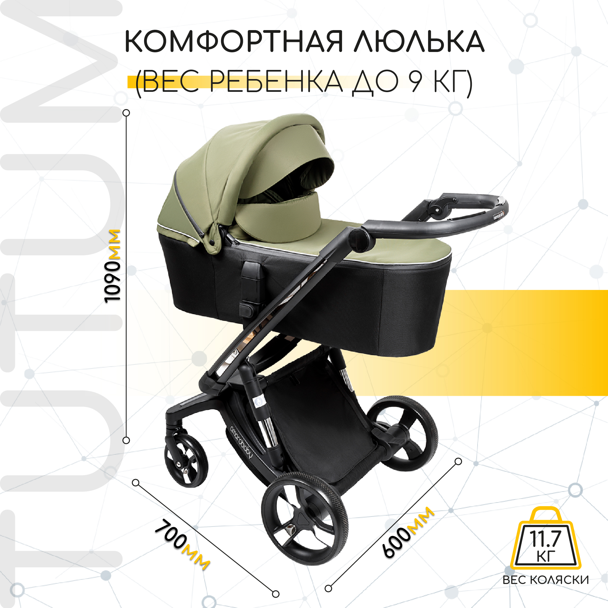 Купить коляска детская 2в1 Amarobaby TUTUM с AUTO BRAKE, хаки,  AB22-10TUTUM/26, цены на Мегамаркет | Артикул: 600009859653