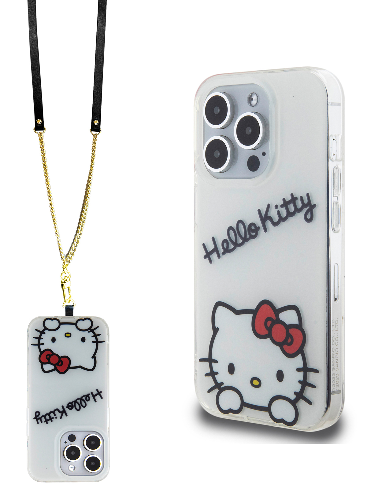 Чехол Hello Kitty для iPhone 15 Pro с ремешком на шею или через плечо  белый, купить в Москве, цены в интернет-магазинах на Мегамаркет