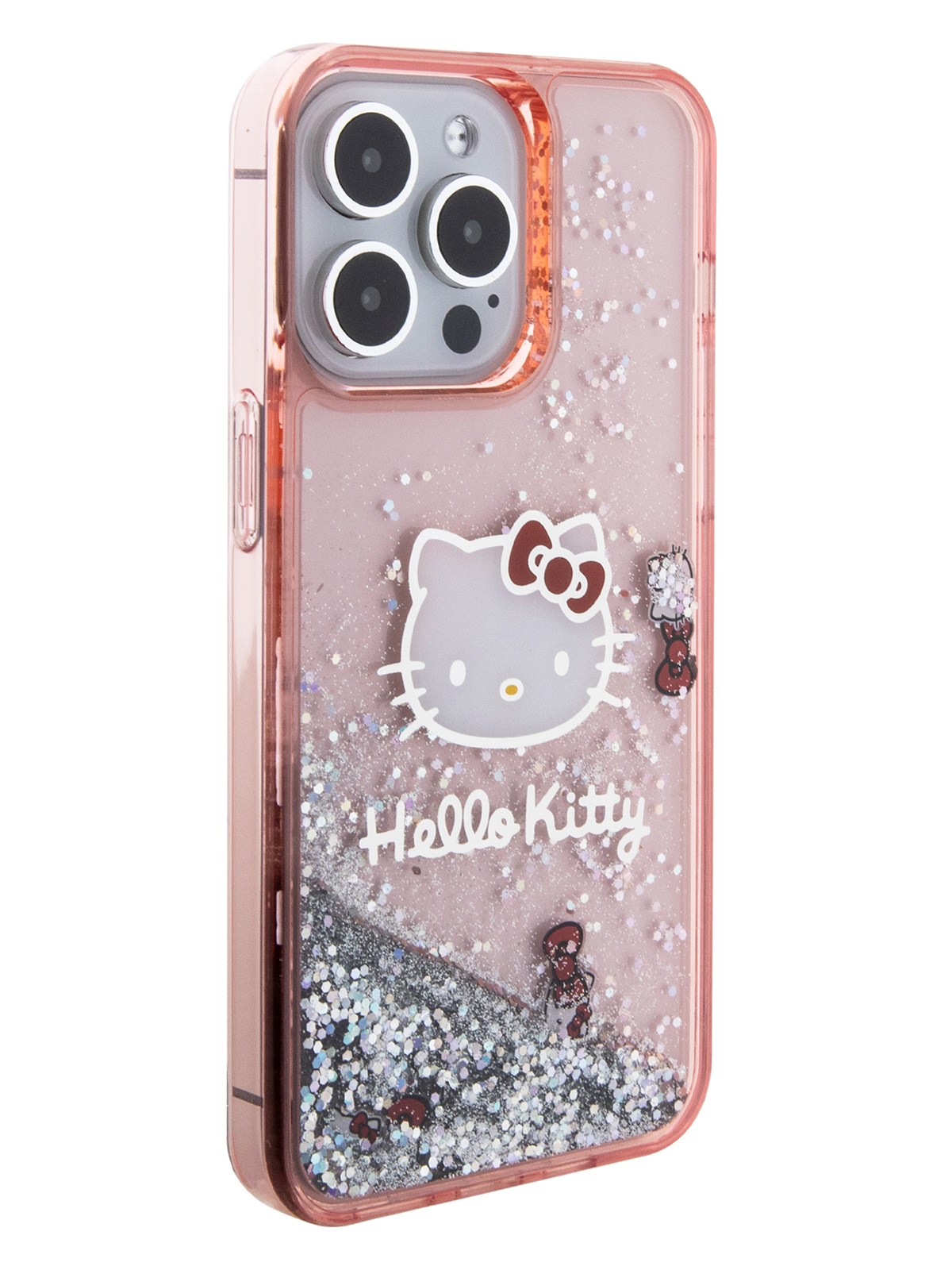 Чехол Hello Kitty для iPhone 15 Pro Max двухслойный с гелем и блестками,  розовый, купить в Москве, цены в интернет-магазинах на Мегамаркет