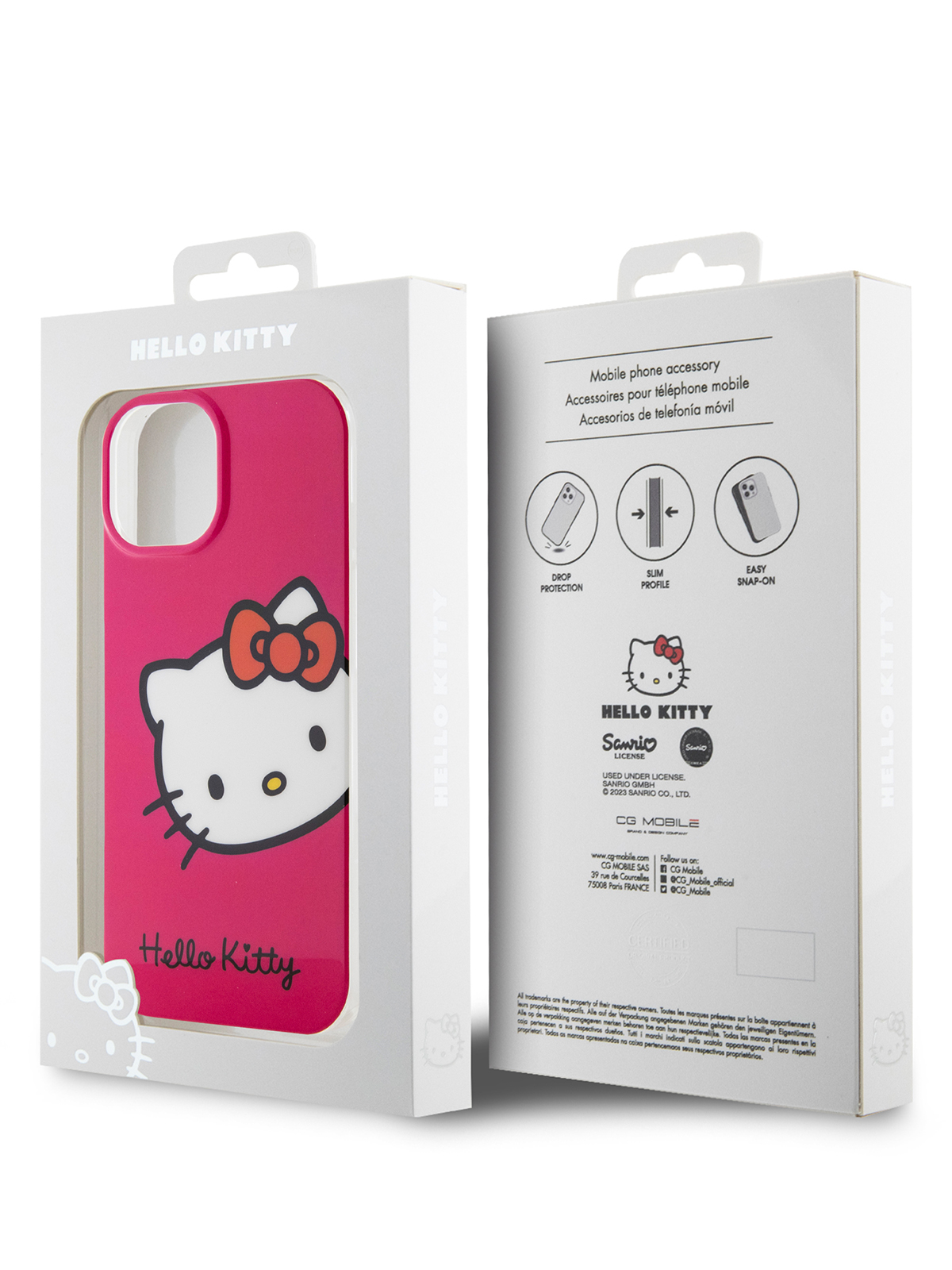 Чехол Hello Kitty для iPhone 15 ударопрочный с принтом Kitty Head, розовый,  купить в Москве, цены в интернет-магазинах на Мегамаркет