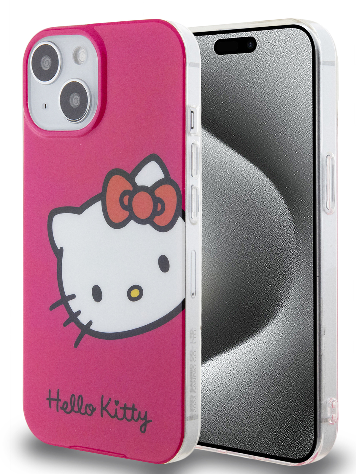 Чехол Hello Kitty для iPhone 15 ударопрочный с принтом Kitty Head, розовый,  купить в Москве, цены в интернет-магазинах на Мегамаркет