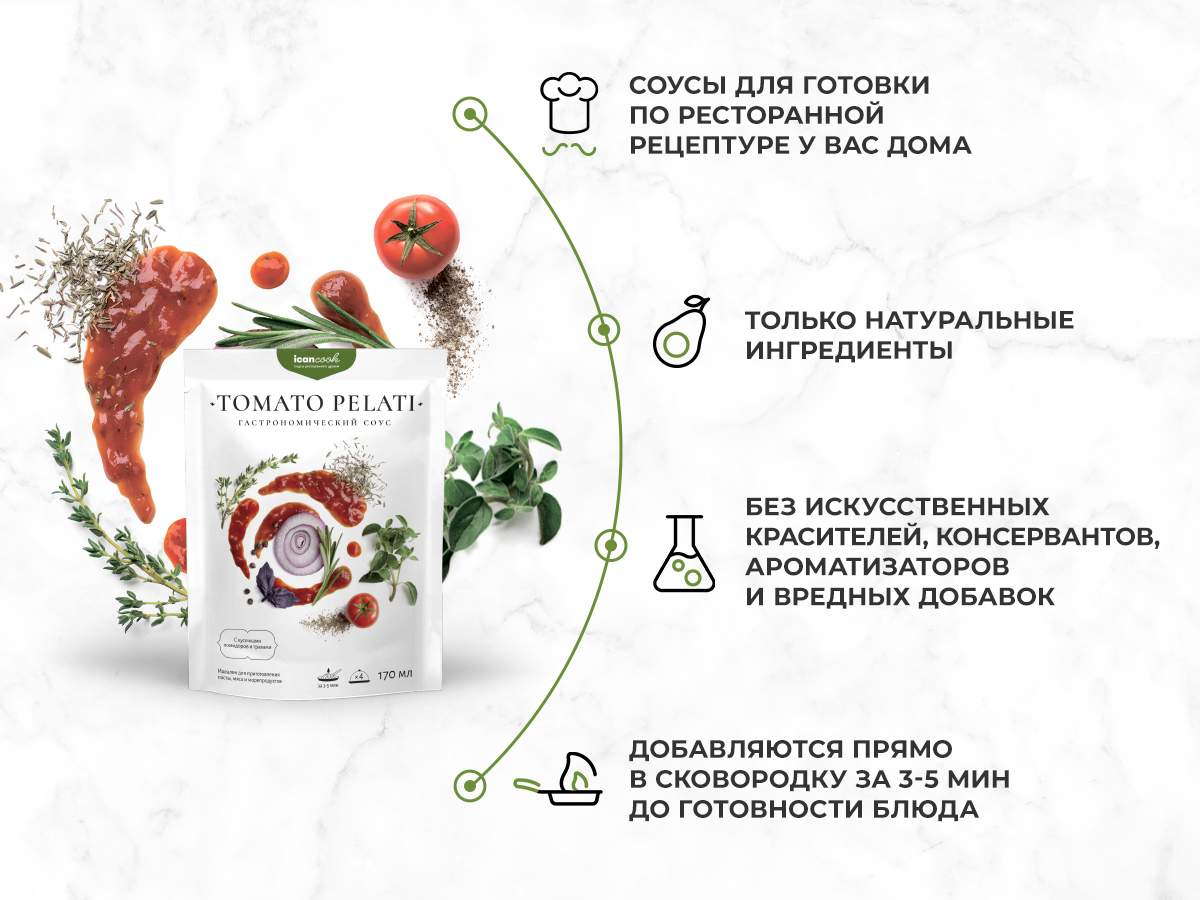 Купить соус icancook Tomato pelati гастрономический 170 мл, цены на  Мегамаркет | Артикул: 100025869875