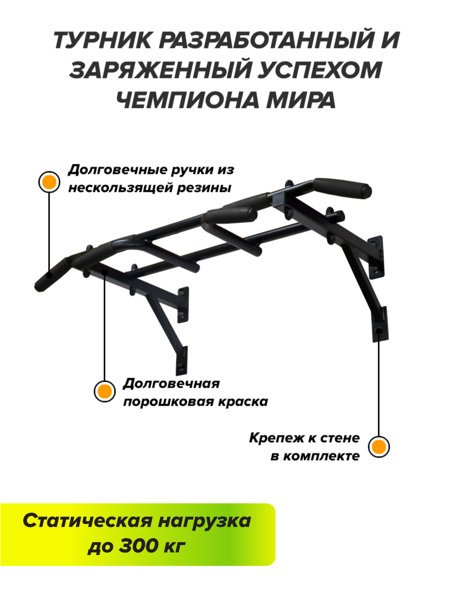 Турник треххватный крепеж к стене