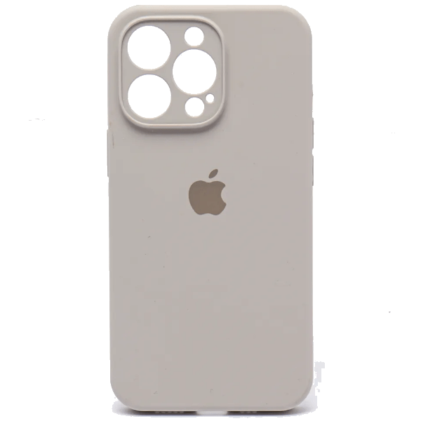 Чехол iPhone 14 Pro Silicon Сase APL WS (закрытый низ+камера) с лого, бежево-серый, купить в Москве, цены в интернет-магазинах на Мегамаркет