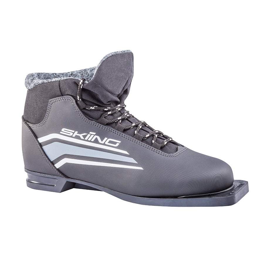 Ботинки лыжные 75мм TREK SkiingIK1 черный/лого серый RU39/EU40/CM25