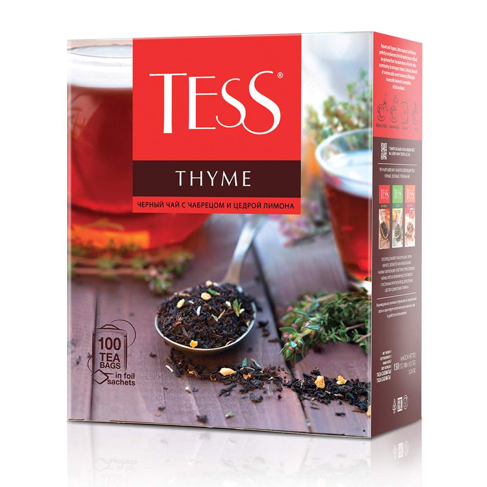 Чай черный Tess Thyme 100 пакетиков - отзывы покупателей на маркетплейсе  Мегамаркет | Артикул: 100023855543