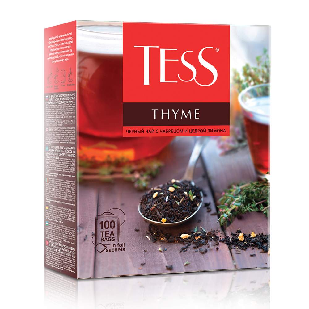 Чай черный Tess Thyme 100 пакетиков - отзывы покупателей на маркетплейсе  Мегамаркет | Артикул: 100023855543