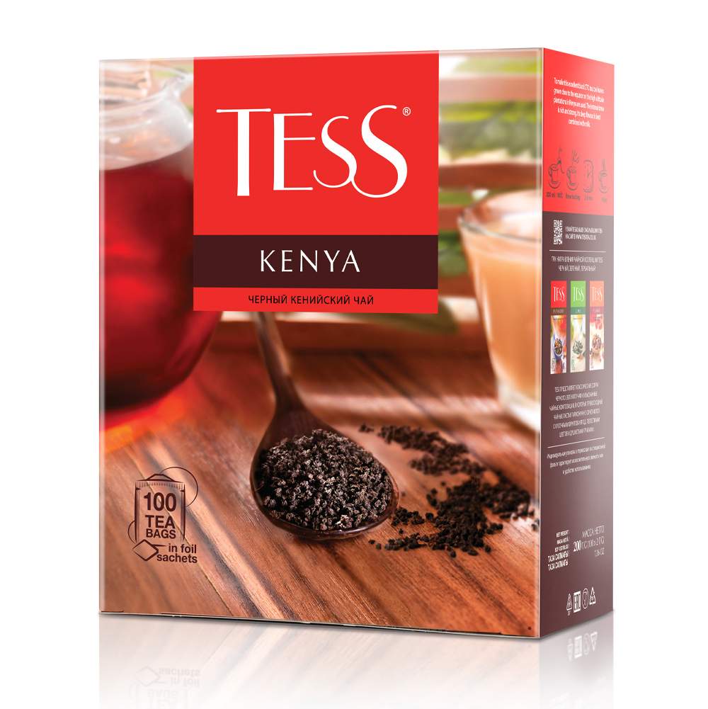 Чай черный Tess Kenya 100 пакетиков 150 г - отзывы покупателей на  маркетплейсе Мегамаркет | Артикул: 100023855542