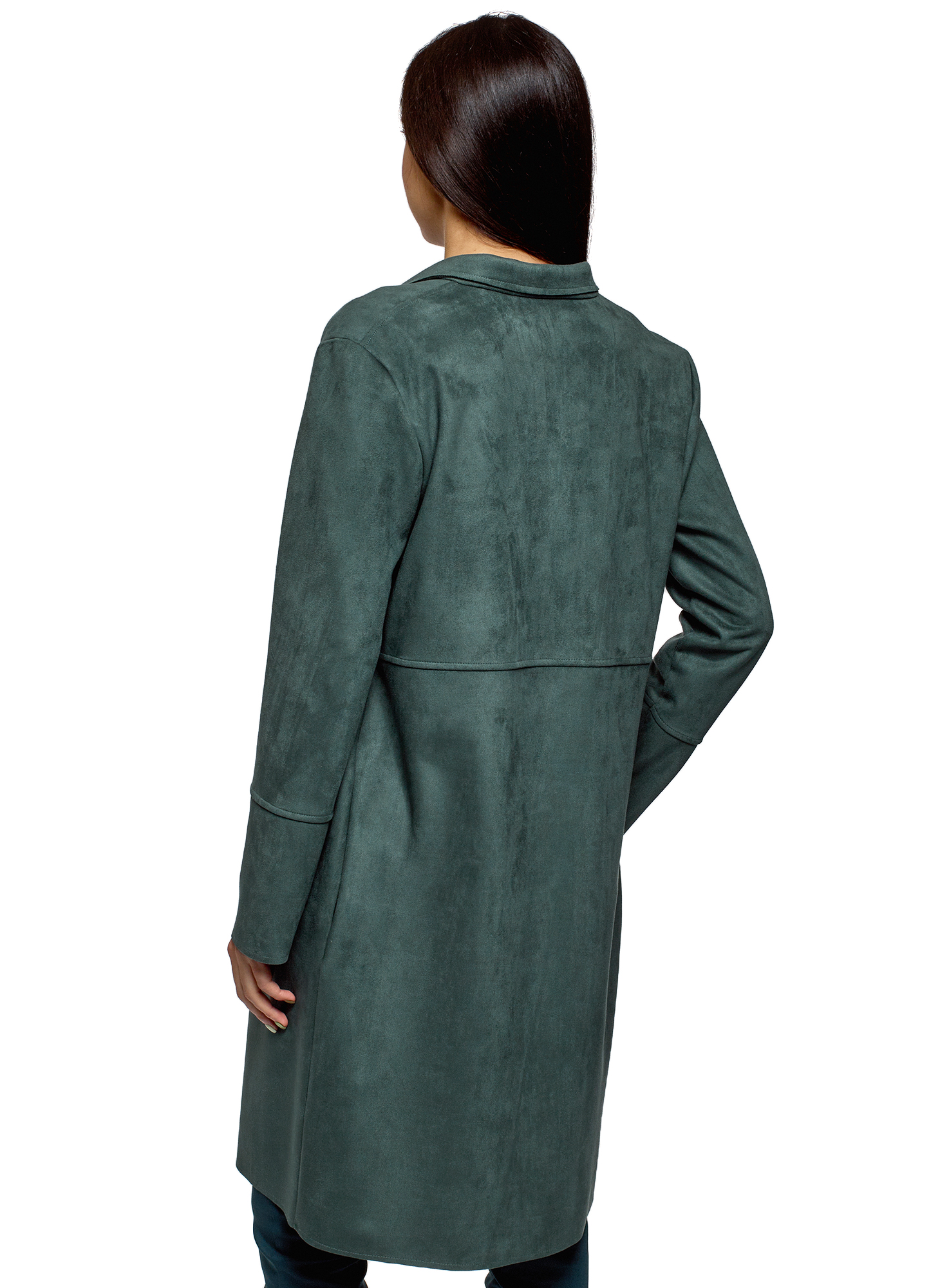 Пальто женское oodji 18R03004 зеленое 40 EU