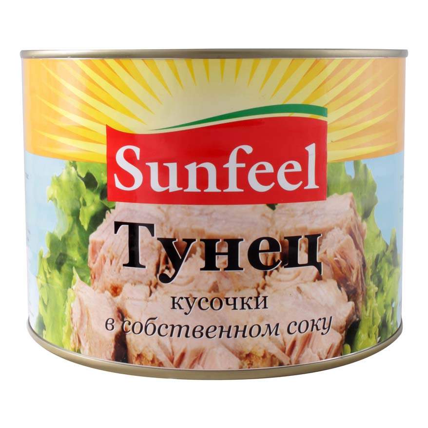 Тунец SunFeel кусочки в собственном соку 1,885 кг
