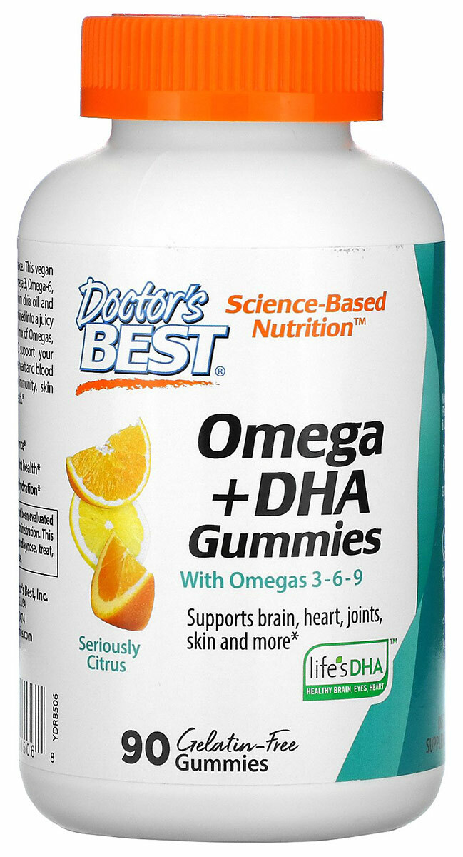 Doctor's Best Omega + DHA Gummies жевательные пастилки 90 шт.