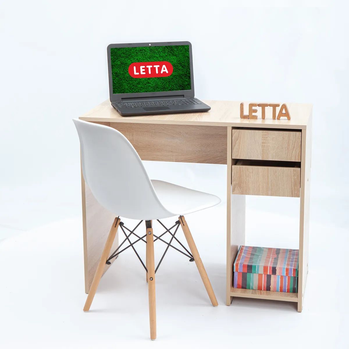 Стол письменный LETTA с 2 ящиками Ультра, Дуб сонома - купить в letta.ru Вешки (со склада МегаМаркет), цена на Мегамаркет