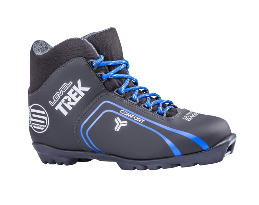 Ботинки лыжные SNS TREK Level3 черные/логотип синий RU42 EU43 CM27 см