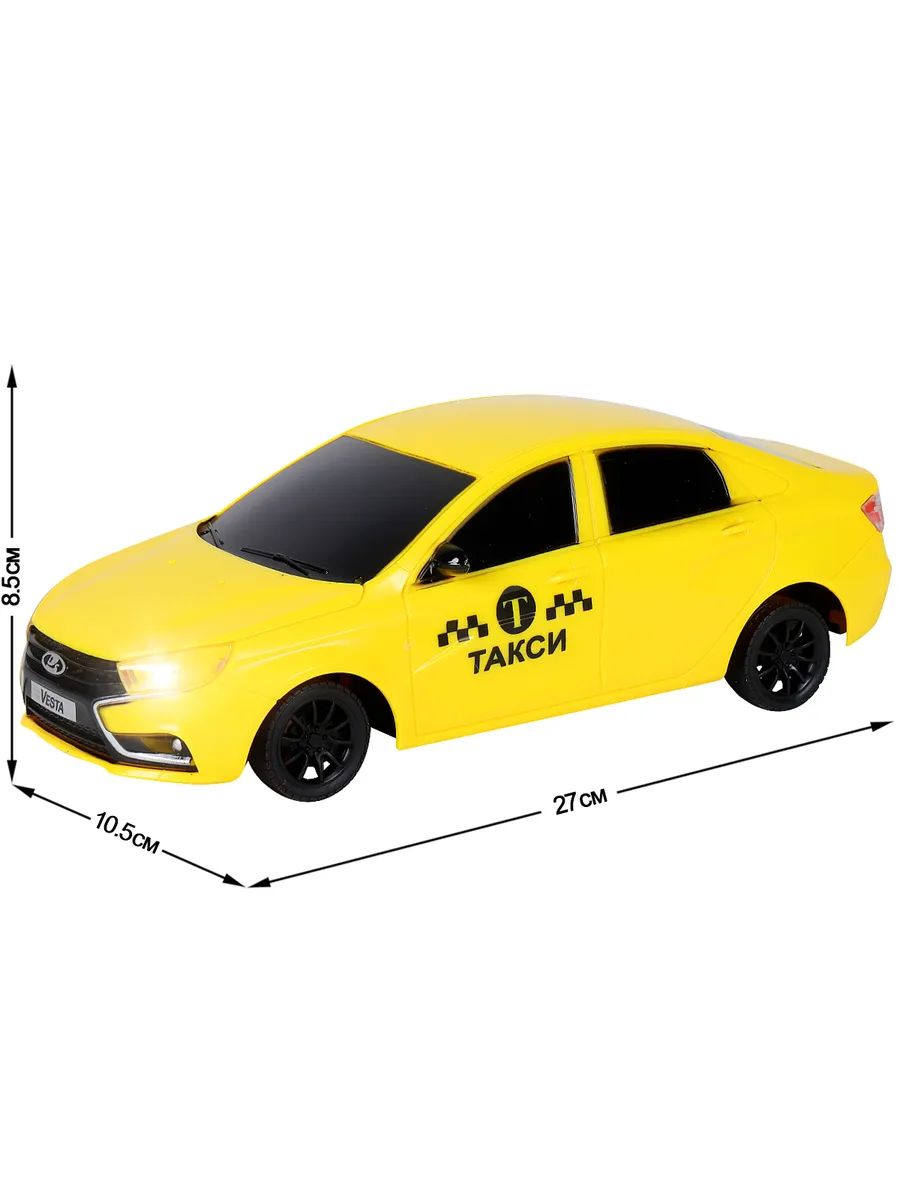 Купить р/У машина AUTO DRIVE Lada Vesta такси пульт управления, 40 MHz, М  1:16, желтый, JB1168467, цены на Мегамаркет