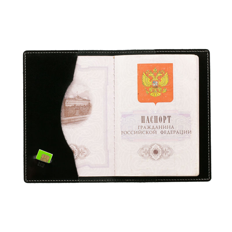 Обложка для паспорта мужская Эллада ОП-О черная