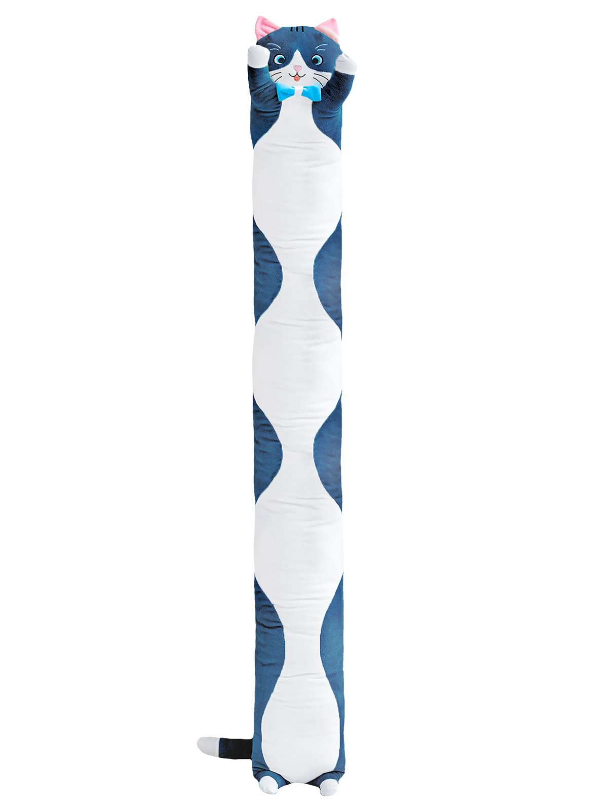 Мягкая игрушка-подушка GoldStitch обнимашка длинный Кот Батон 220 см, синяя