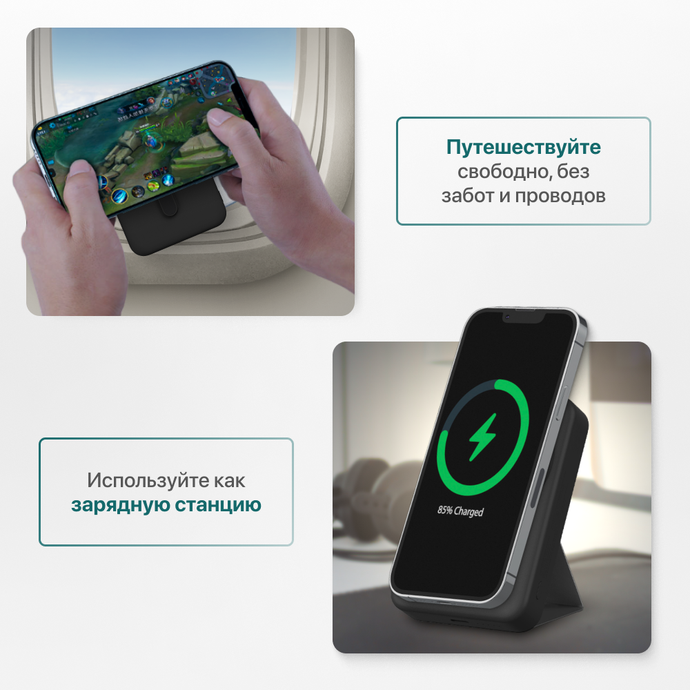 Магнитный повербанк 10000 Wireless Power Bank с быстрой беспроводной  зарядкой для iPhone – отзывы покупателей на маркетплейс Мегамаркет |  Артикул: 600013902709