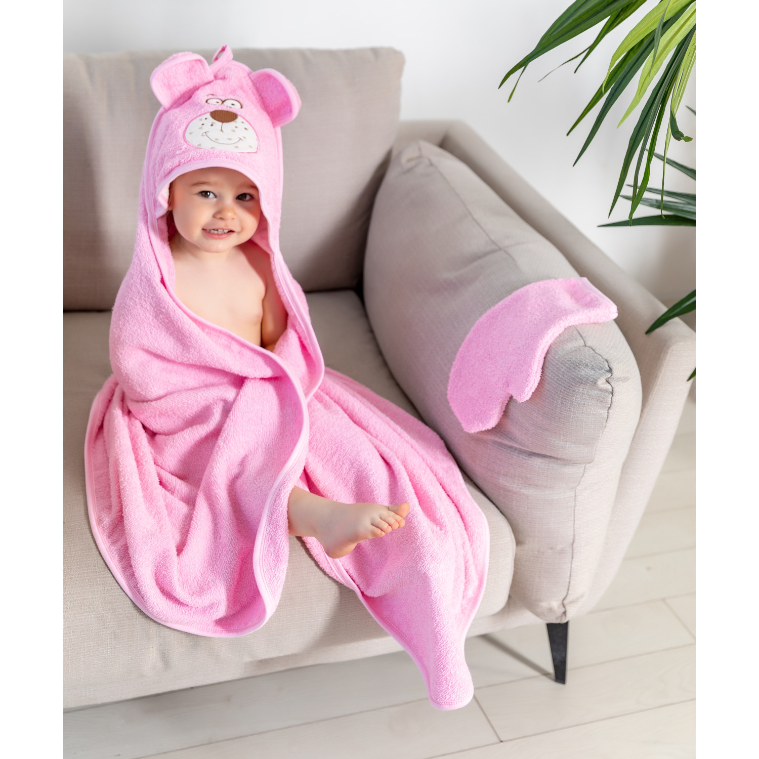 Набор полотенец Тедди Розовый мишка 40х60/60х110